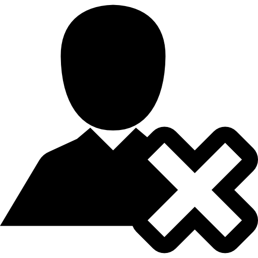 Delete user male interface symbol